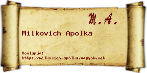 Milkovich Apolka névjegykártya
